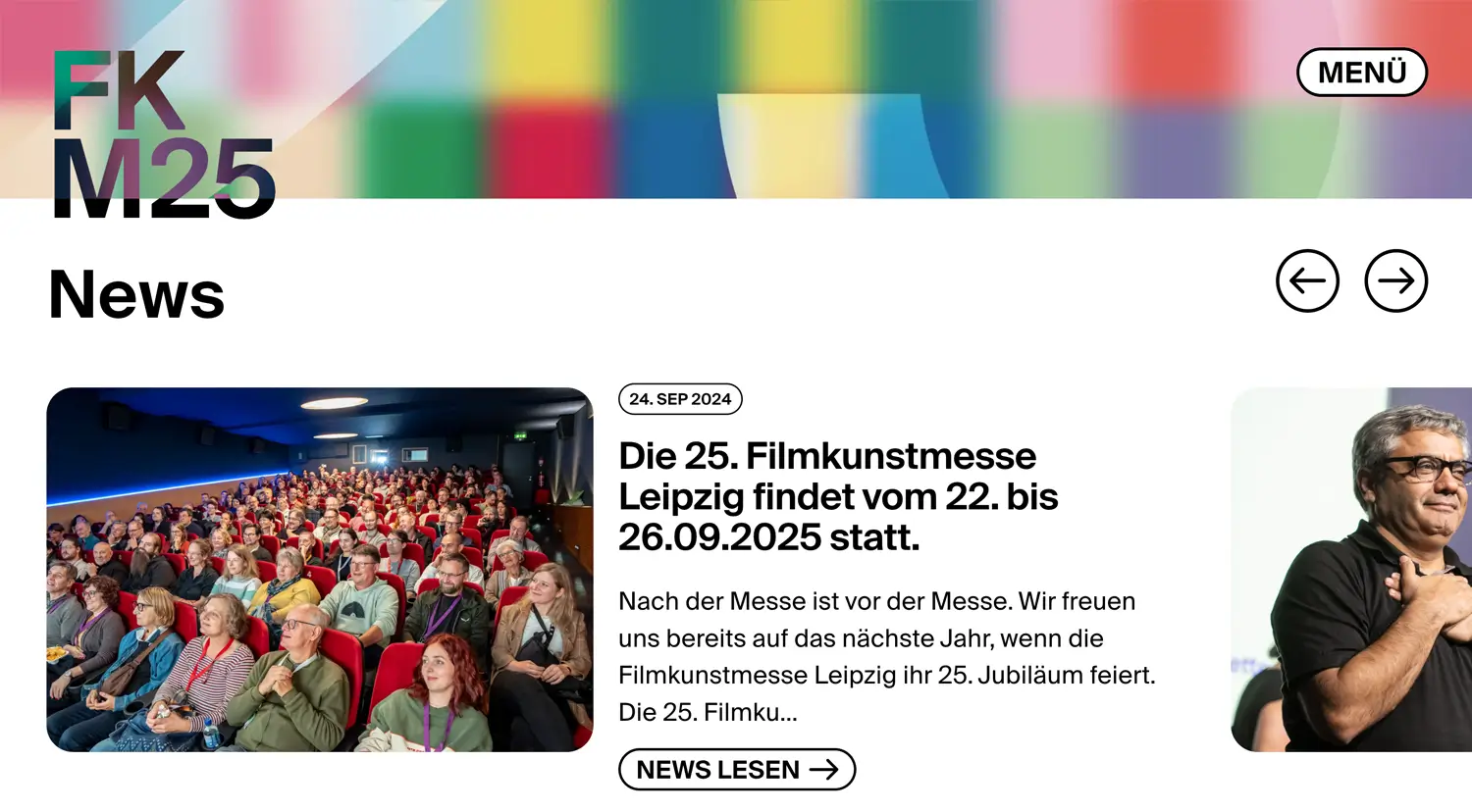 Screenshot Filmkunstmesse Webseite