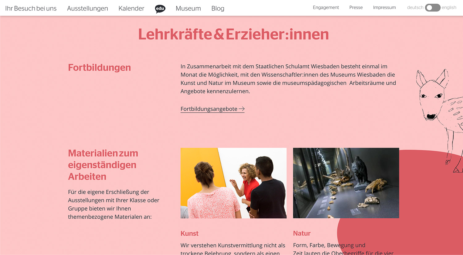 Screenshot Museum Wiesbaden Webseite